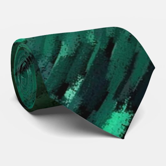 動いている抽象芸術絵を描のグリーンタイ ネクタイ (ロール)