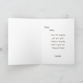 動おもしろい物かわいいペットユー間抜けモア漫画誕生日 カード (内部)