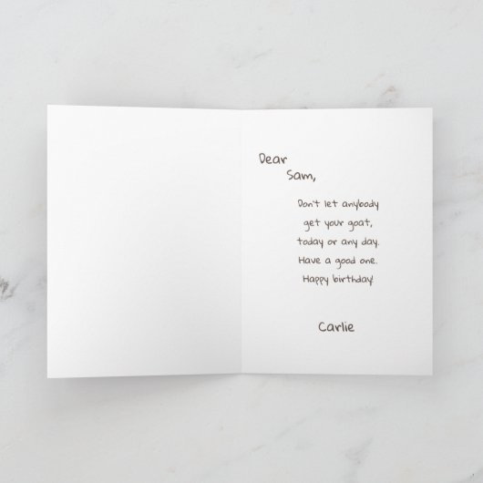 動おもしろい物かわいいペットユー間抜けモア漫画誕生日 カード (内部)