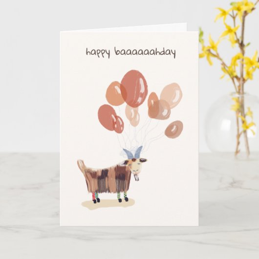 動おもしろい物かわいいペットユー間抜けモア漫画誕生日 カード (黄色い花)