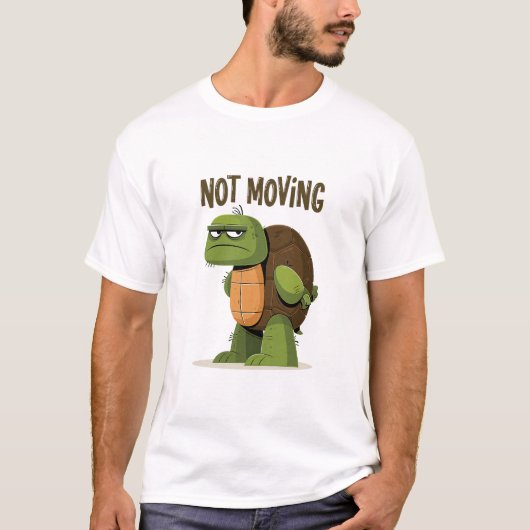 動かないおもしろい腹立つカメキャラグッズ Tシャツ (正面)