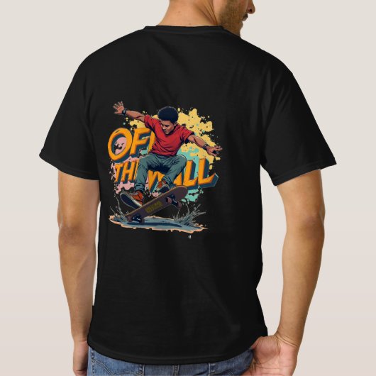 動きのあるスケートボーダーTシャツ Tシャツ (裏面)