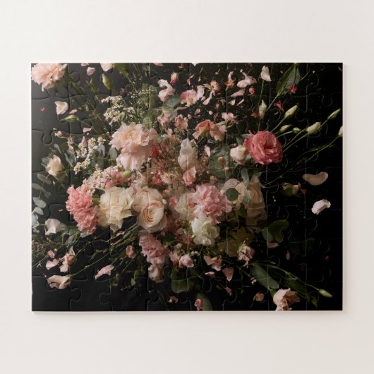 動きのある花開き ジグソーパズル (横)