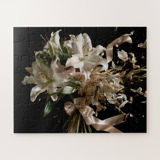 動きのある花開き ジグソーパズル (横)