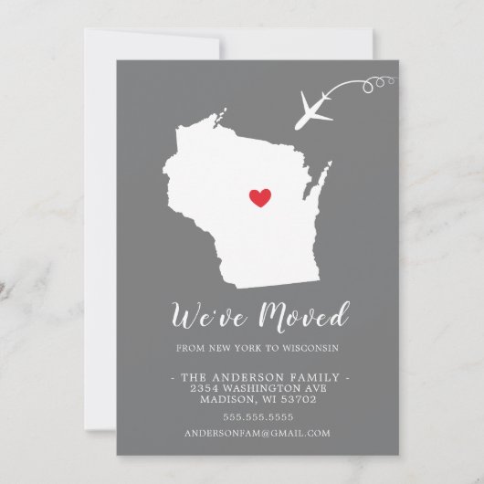 動きのお知らせ |ウィスコンシン州 招待状 (正面)