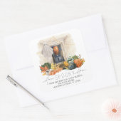 動きのお知らせ |ハロウィーンのフロントドア スクエアシール (封筒)