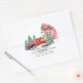 動きのお知らせ |休日の新しいホーム ラウンドシール (封筒)