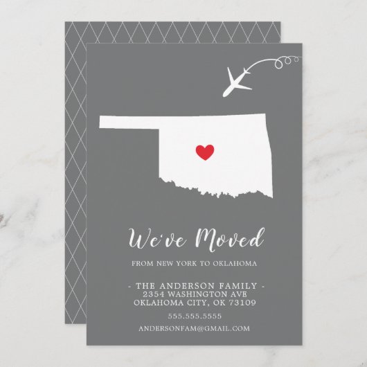 動きのお知らせ | 州オクラホマ 招待状 (正面/裏面)