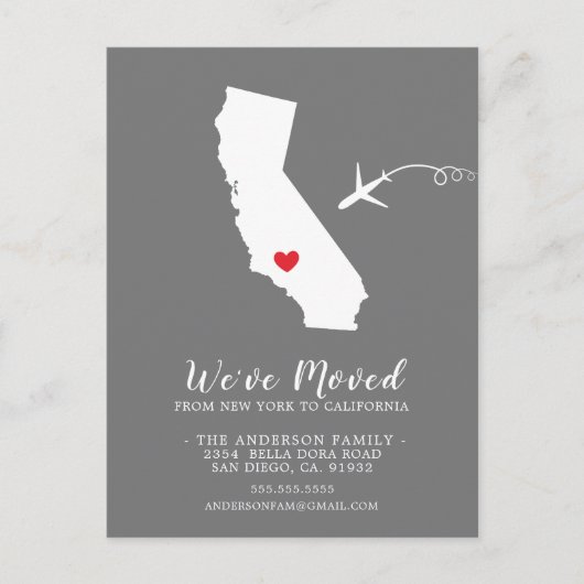 動きのお知らせ | 州カリフォルニアポストカード 案内ポストカード (正面)