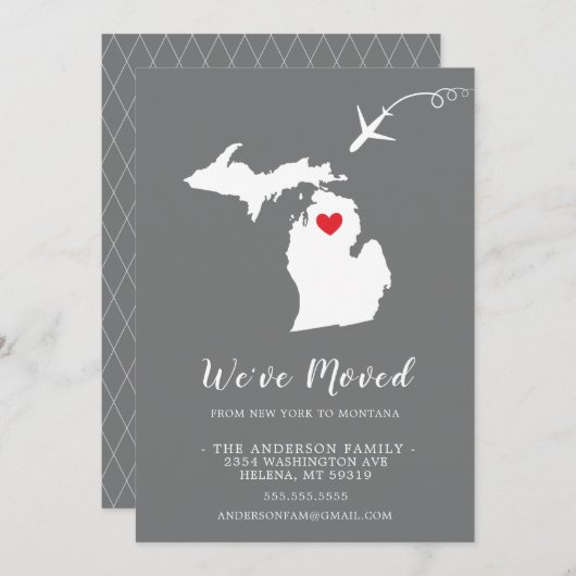 動きのお知らせ | 州モンタナ 招待状 (正面/裏面)