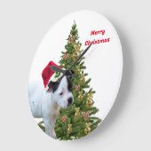 動きのない子犬のクリスマス、壁時計 ラージ壁時計 (傾斜)