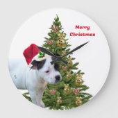 動きのない子犬のクリスマス、壁時計 ラージ壁時計 (正面)