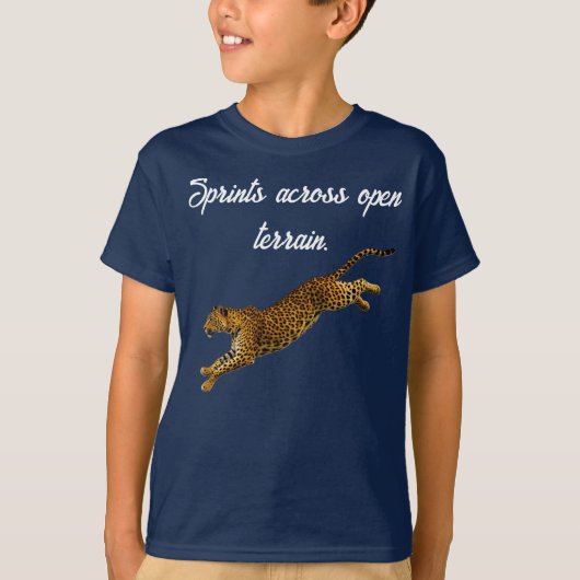 動きの中の優雅さ：走る豹 Tシャツ (正面)