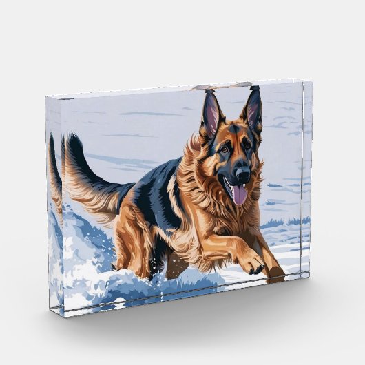 動きの優雅さ：水のそばのアルザス人 フォトブロック (左)