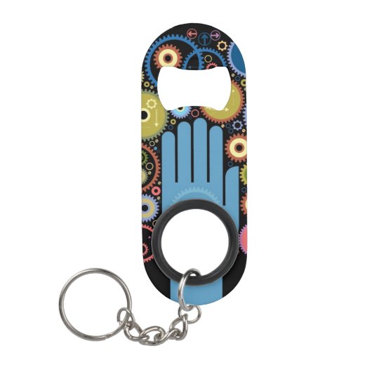 動きの概念 キーホルダー栓抜き (正面)