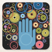 動きの概念 スクエアペーパーコースター (正面)