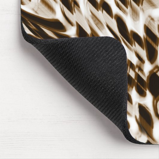 動きの茶色のねじれ穴、暗いベージュ マウスパッド (コーナー)