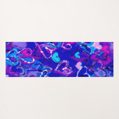 動きの静寂：グラフィティハート鮮やかブルー ヨガマット (裏面(横))