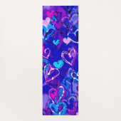 動きの静寂：グラフィティハート鮮やかブルー ヨガマット (裏面)