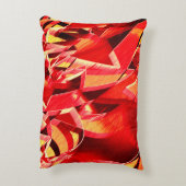 動きをシミュレートするスクラッチされた赤いリボン アクセントクッション (裏面(縦))