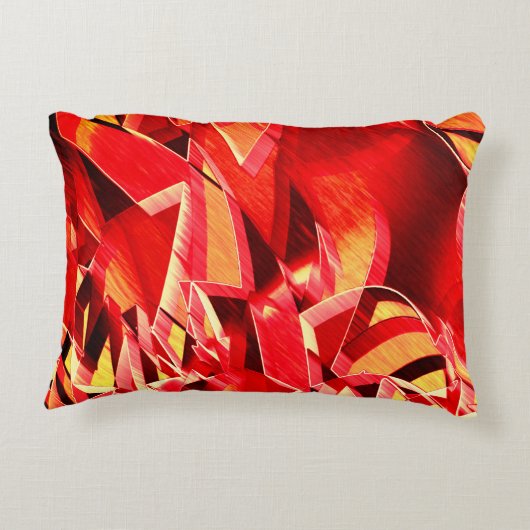 動きをシミュレートするスクラッチされた赤いリボン アクセントクッション (裏面)