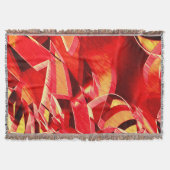 動きをシミュレートするスクラッチされた赤いリボン スローブランケット (正面)