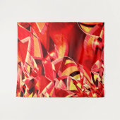 動きをシミュレートするスクラッチされた赤いリボン タペストリー (正面(横))