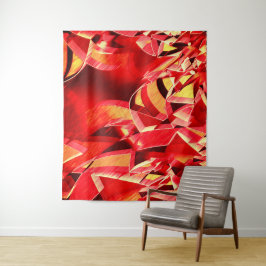 動きをシミュレートするスクラッチされた赤いリボン タペストリー