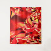 動きをシミュレートするスクラッチされた赤いリボン タペストリー (正面)