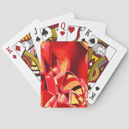 動きをシミュレートするスクラッチされた赤いリボン トランプ (裏面)