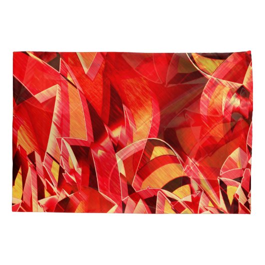 動きをシミュレートするスクラッチされた赤いリボン 枕カバー (裏面-左)