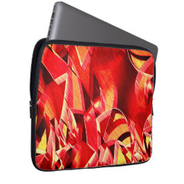 動きを模した引っかき傷のある赤い縞 ラップトップスリーブ