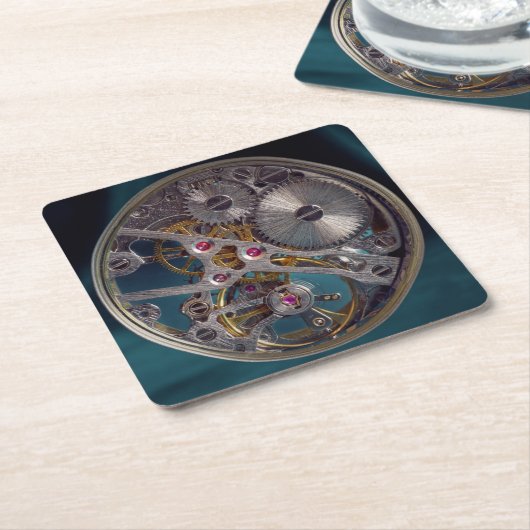 動きを見る スクエアペーパーコースター (アングル)