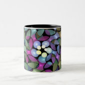 動きカラフル抽象芸術のフラクタル芸術を打つ ツートーンマグカップ (中央)