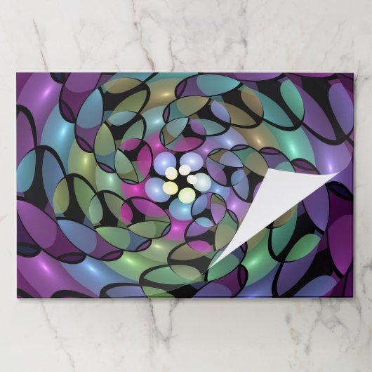 動きカラフル抽象芸術のフラクタル芸術を打つ ペーパーパッド (折り畳み)