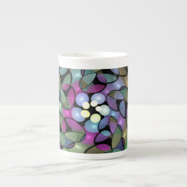 動きカラフル抽象芸術のフラクタル芸術を打つ ボーンチャイナマグカップ