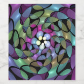 動きカラフル抽象芸術のフラクタル芸術を打つ ワインラベル (シングルラベル)