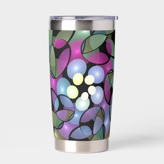 動きカラフル抽象芸術のフラクタル芸術を打つ 保温保冷タンブラー (左面)