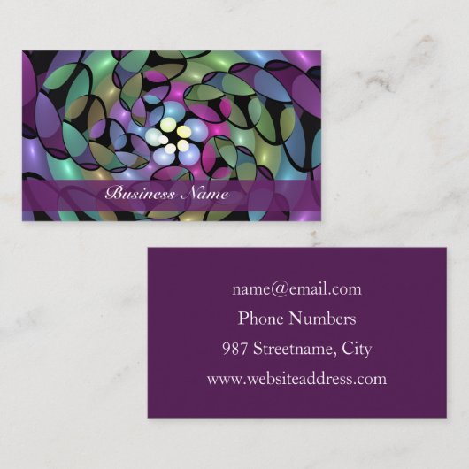 動きカラフル抽象芸術のフラクタル芸術を打つ 名刺 (正面/裏面)