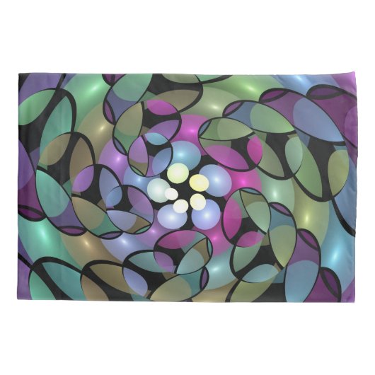 動きカラフル抽象芸術のフラクタル芸術を打つ 枕カバー (裏面)