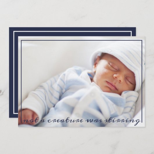 動き回るものは一人もいなかったベビーの写真のクリスマス シーズンカード (正面/裏面)