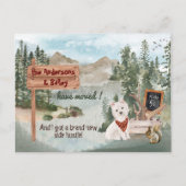 動くかわいいウェスティードッグの森林の松新住所 案内ポストカード (正面)