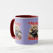 動くな!猫好きおもしろい向けペライスギフト マグカップ (正面左)