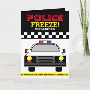 動くな！警察官誕生日 カード
