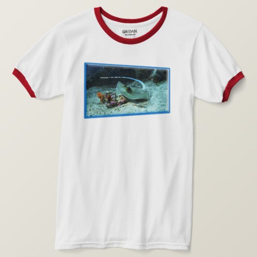 動くアカエイ - 写真デザイン | Tシャツ (デザイン正面)