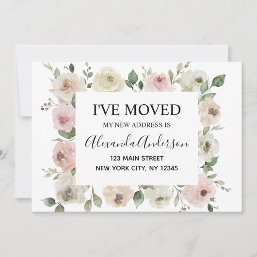 動くアナウンスほこりっぽいピンクのフローラ 招待状 (正面)