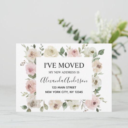 動くアナウンスほこりっぽいピンクのフローラ 招待状 (スタンド正面)