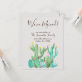 動くアナウンスサボテン多肉質の水色 カード (正面/裏面インサイチュ)