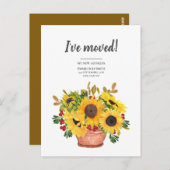 動くアナウンス黄色ひまわり赤い果実 ポストカード (正面/裏面)