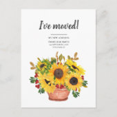 動くアナウンス黄色ひまわり赤い果実 ポストカード (正面)